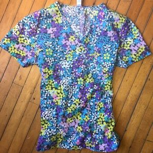 Scrub shirt, size large- w tie in the back